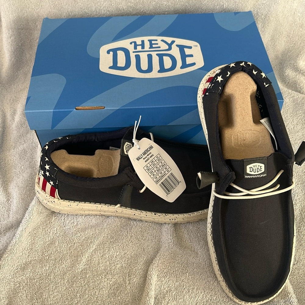 Hey Dude Wally Americana Navy Size 11 -m Navy white